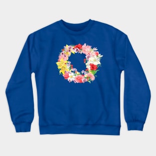 wreath of summer beautiful flowers Crewneck Sweatshirt